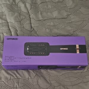 Amika Double Agent Blow Dryer Brush - Purple and Black